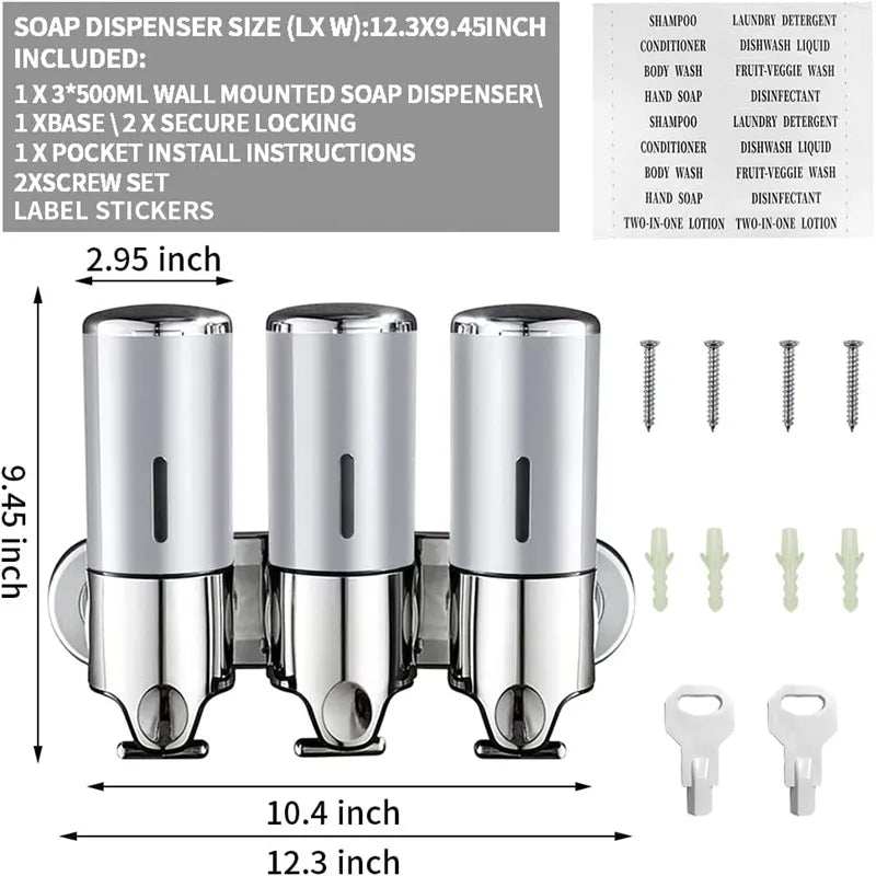 Silver Touch Bathroom Liquid Dispenser