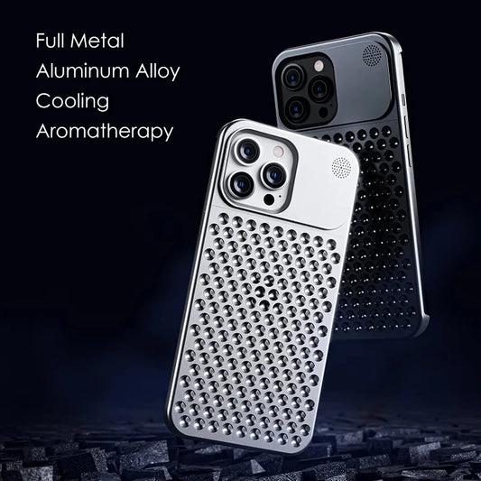 Metal Aromatherapy Heat Dissipation Phone Case (iPhone 12 to 15)