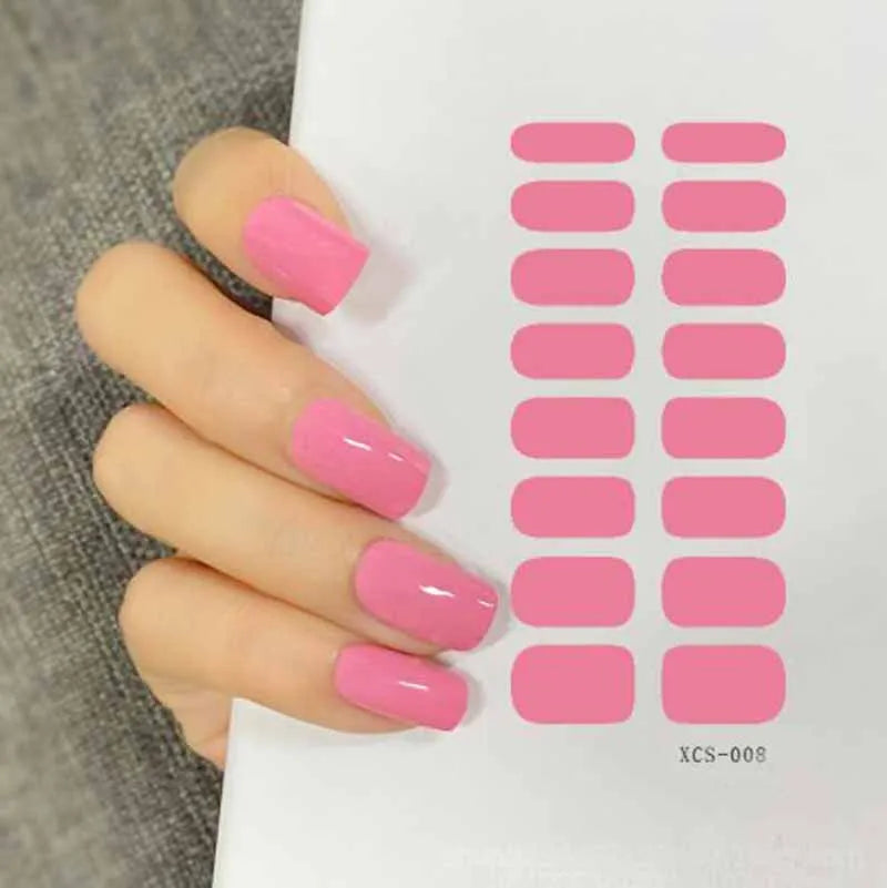 UV Gel Nail Stickers: Sleek & Shimmer