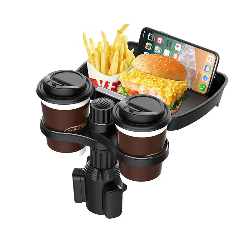 Car Tray with Cup Holder Attachment