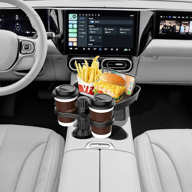 Car Tray with Cup Holder Attachment