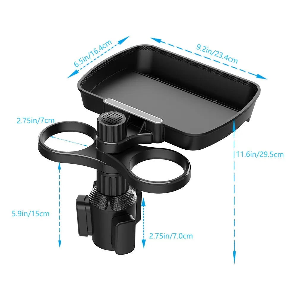 Car Tray with Cup Holder Attachment