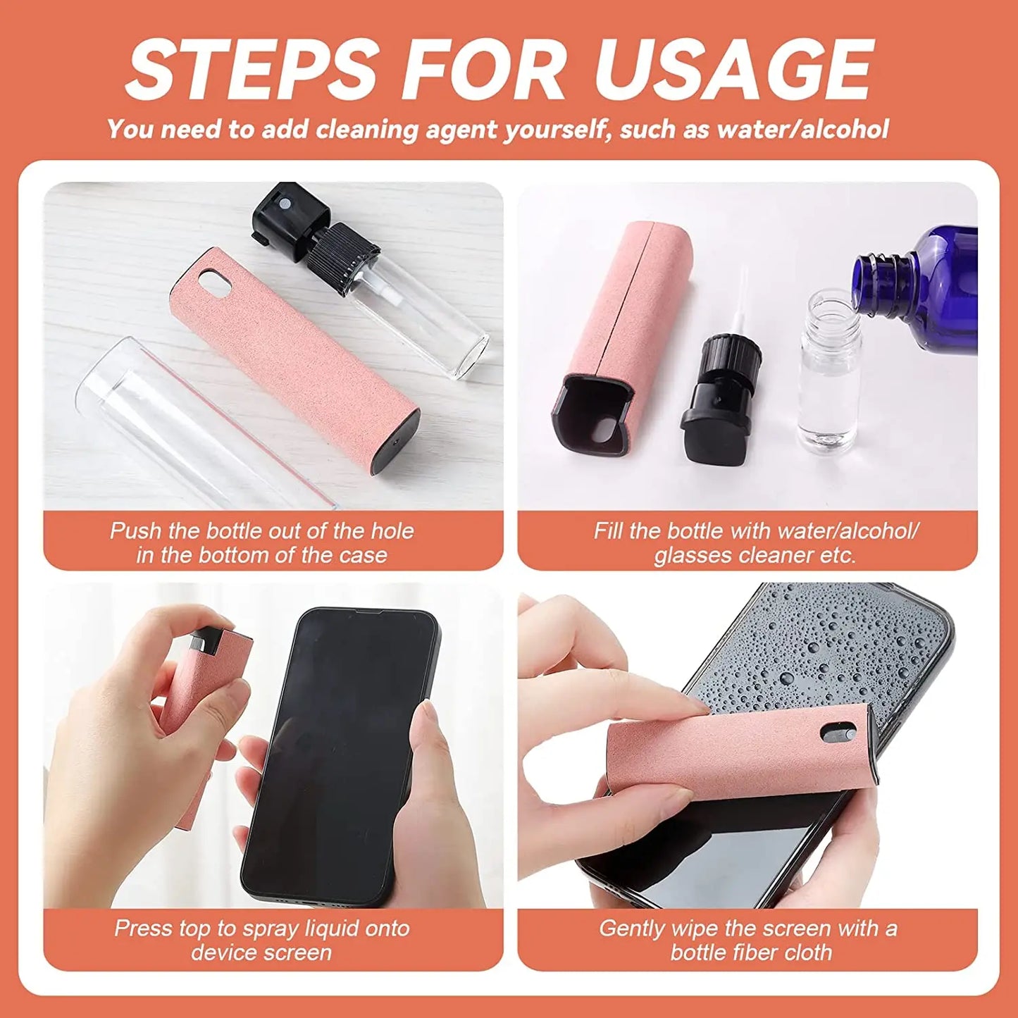 2-in-1 Phone Screen Cleaner Spray