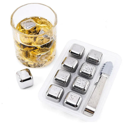 Stainless Steel Reusable Ice Cubes Set