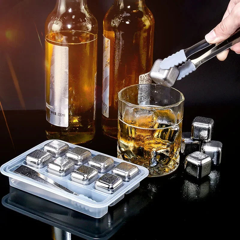 Stainless Steel Reusable Ice Cubes Set