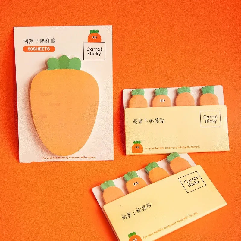 Carrot Sticky Memo Pads & Note Book Marks