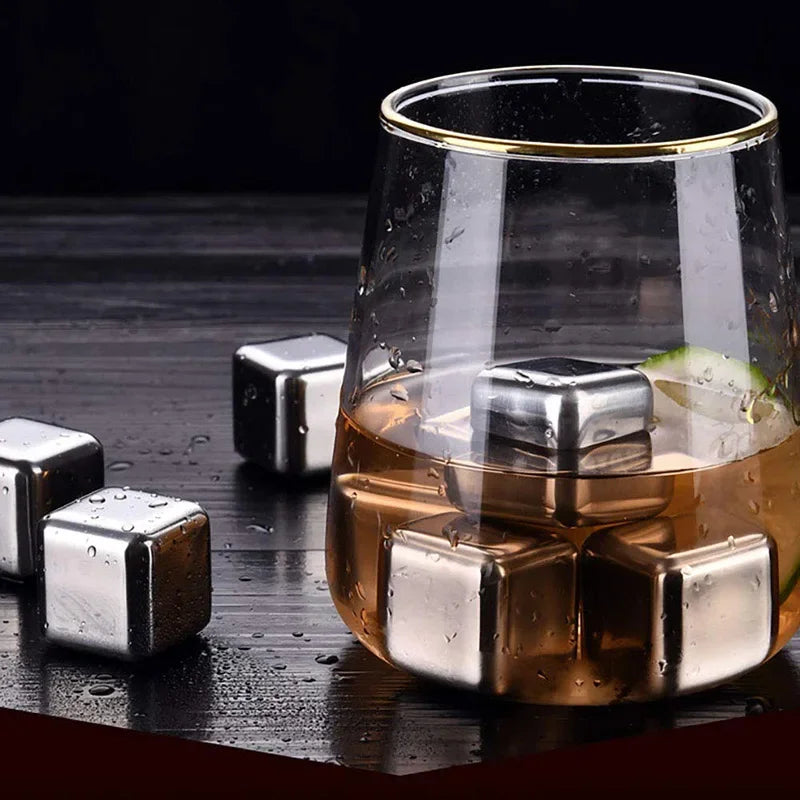 Stainless Steel Reusable Ice Cubes Set