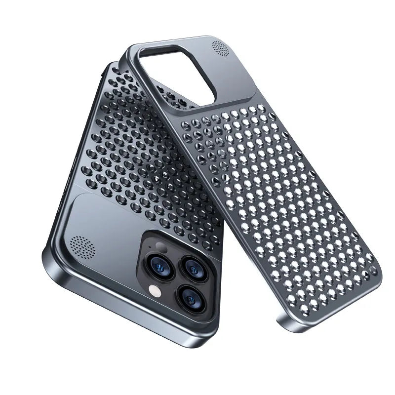 Metal Aromatherapy Heat Dissipation Phone Case (iPhone 12 to 15)